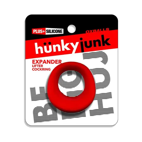 Hunkyjunk Expander Slimmer Scoop Style Cockring Red Velvet