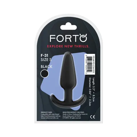 Forto F-31 Silicone Anal Plug Small in Black