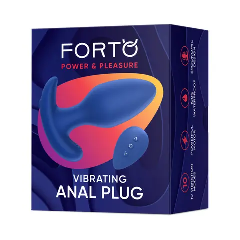 Forto Vibrating Anal Plug in Blue
