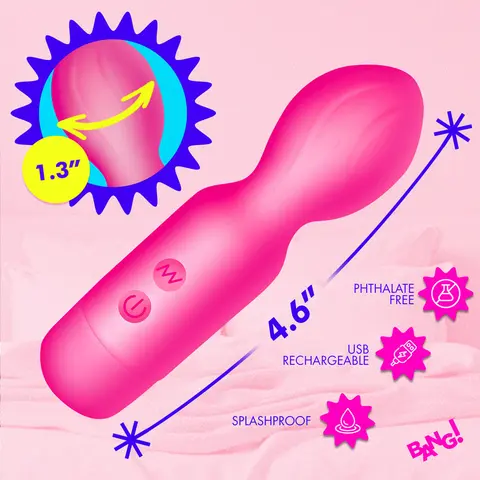 BANG! Vibrating Silicone Mini Wand in Pink