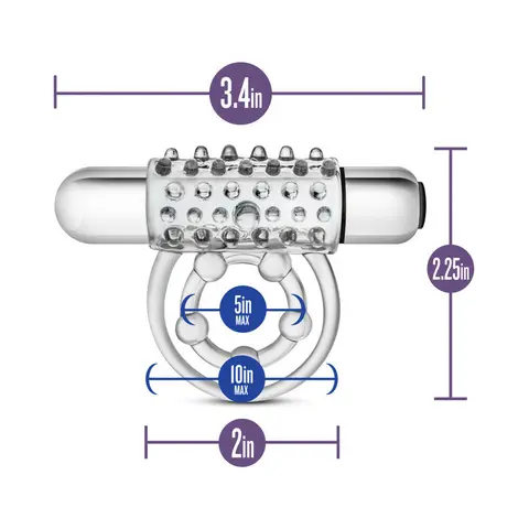 Stay Hard Vibrating Super Clitifier Cockring Clear