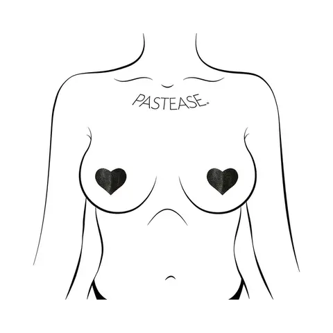 Pastease Petites Liquid Hearts Pasties Black 2-Pack