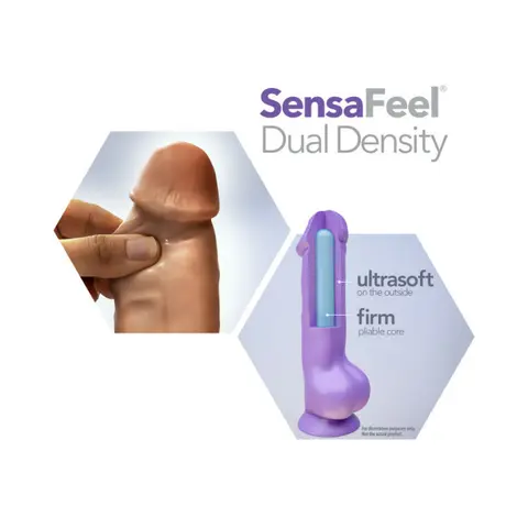 Au Naturel Big Boy 10 in. Posable Dual Density Dildo with Balls in Tan