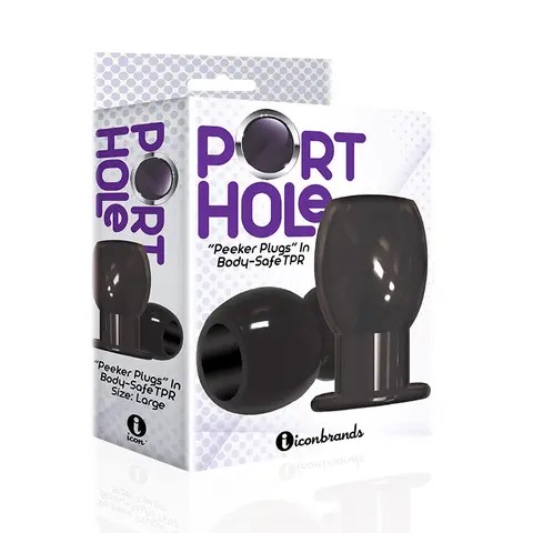The 9's Port Hole Hollow Butt Plug Black