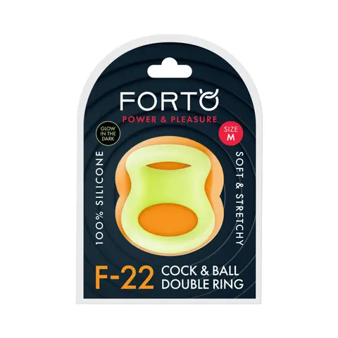 Forto F-22 Liquid Silicone Cock & Ball D-Ring Medium Glow