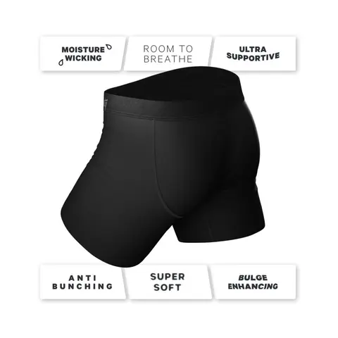 Shinesty The 009 Black Tuxedo Ball Hammock Pouch Underwear with Fly S