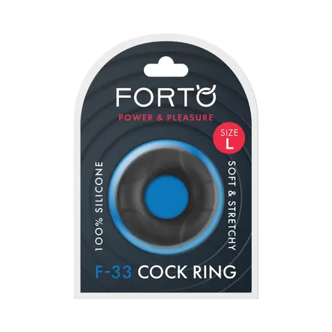 Forto F-33 Liquid Silicone Cockring Large in Black