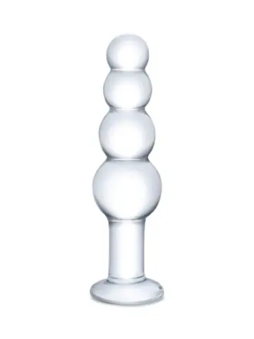7.25” glass beaded butt plug