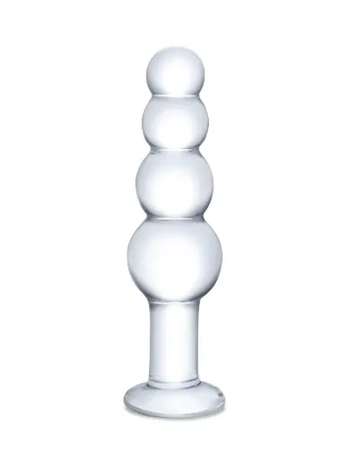 7.25” glass beaded butt plug