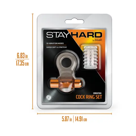 Stay Hard Vibrating Cock Ring Set with Sleeve 2