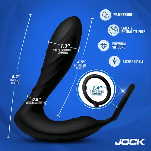 JOCK Electro Shockwave E-Stim Anal Plug with C-Ring