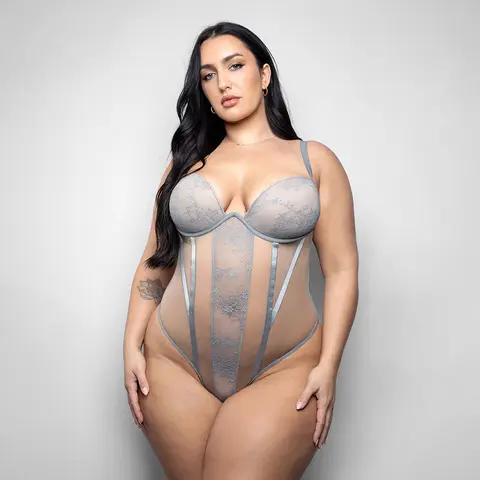 Fantasy Lingerie Elusive Mila Molded Cup Teddy with Zipper Back XL/2XL