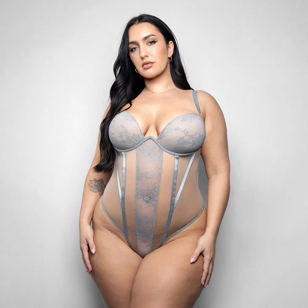 Fantasy Lingerie Elusive Mila Molded Cup Teddy with Zipper Back XL/2XL