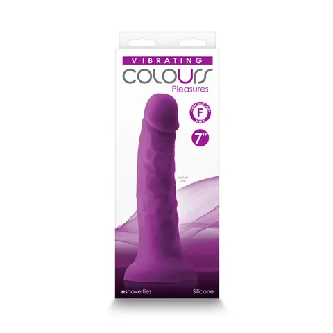 Colours Pleasures 7 in. Vibrating Dildo in Purple
