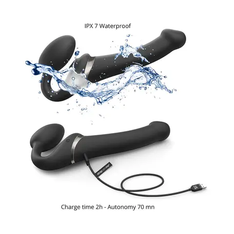 Strap-On-Me Multi Orgasm Bendable Strapless Strap-On Black Small