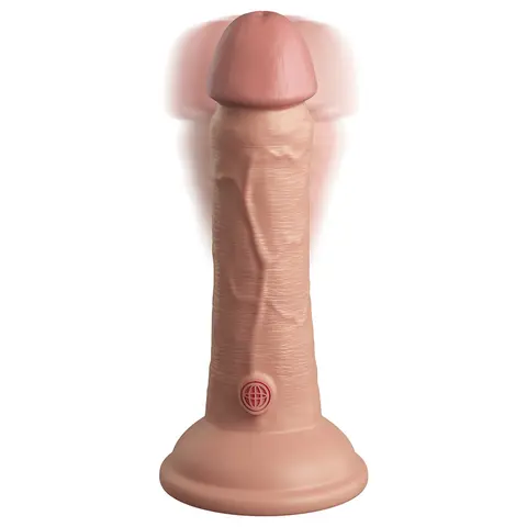 King Cock Elite 6 in. Vibrating Realistic Dildo With Suction Cup in Beige