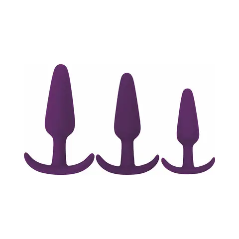 Gossip Rump Rockers 3-Piece Silicone Anal Plug Training Set in Violet