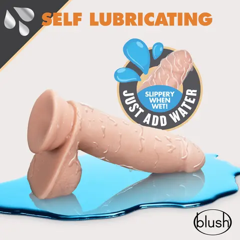 Dr. Skin Glide Realistic 7 in. Self-Lubricating Dildo with Balls in Beige
