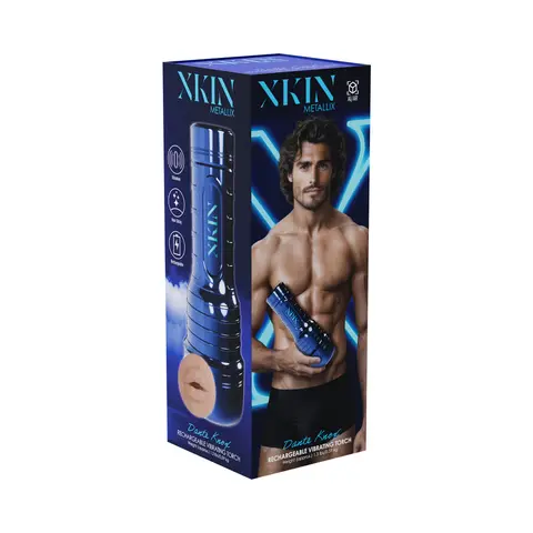 XKIN Dante Knox Mouth Torch Vibrating Masturbator Metallic Blue
