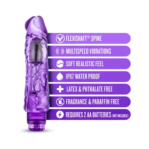 Naturally Yours Wild Ride Realistic 9 in. Vibrating Dildo in Purple