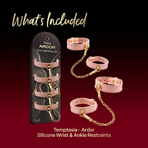 Temptasia Ardor Wrist & Ankle Restraints in Pink