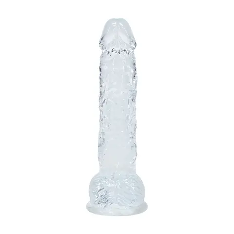RealRock Realistic 5 in. Dildo with Balls in Clear