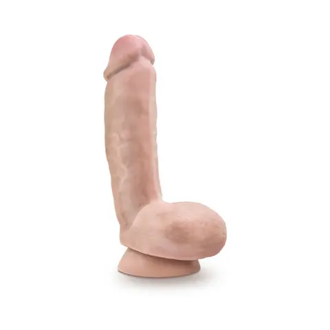 Dr. Skin Glide Realistic 8.5 in. Self-Lubricating Dildo with Balls in Beige