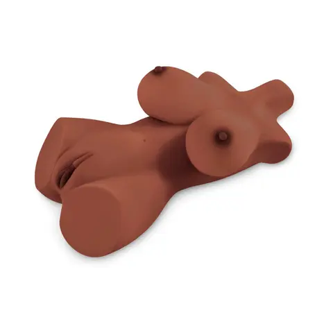PDX Plus Perfect 10 Torso Dual Entry Masturbator in Brown