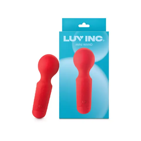 Luv Inc Mw65 Mini Wand Rechargeable Flexible Silicone Vibrator in Red
