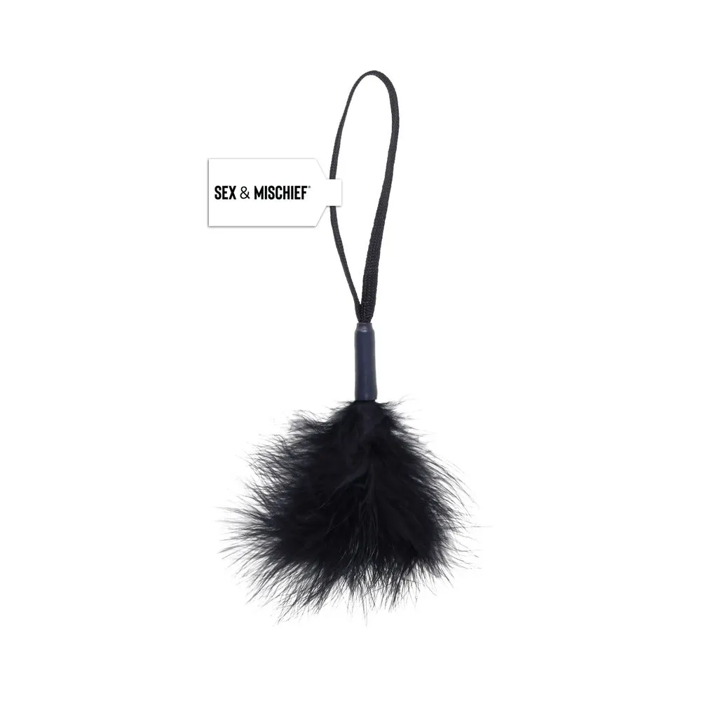 Sportsheets Sex & Mischief Peaches 'n CreaMe Wrist Feather Tickler in Black