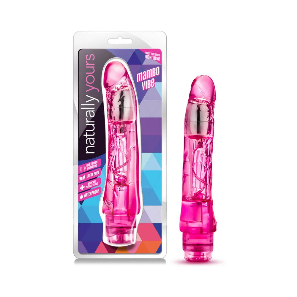 Naturally Yours Mambo Vibe Realistic 9 in. Vibrating Dildo in Pink