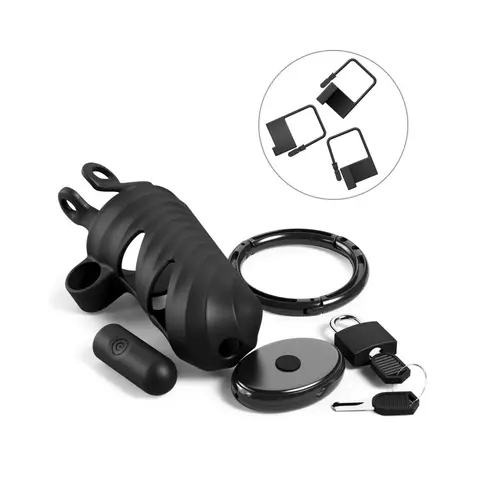 Fantasy C-Ringz ControlCore Harness Remote Vibrating Cock Blocker Black