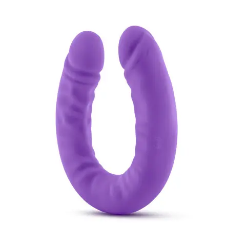 Ruse Realistic 18 in. Silicone Slim Double Dong Dual Ended Dildo Purple