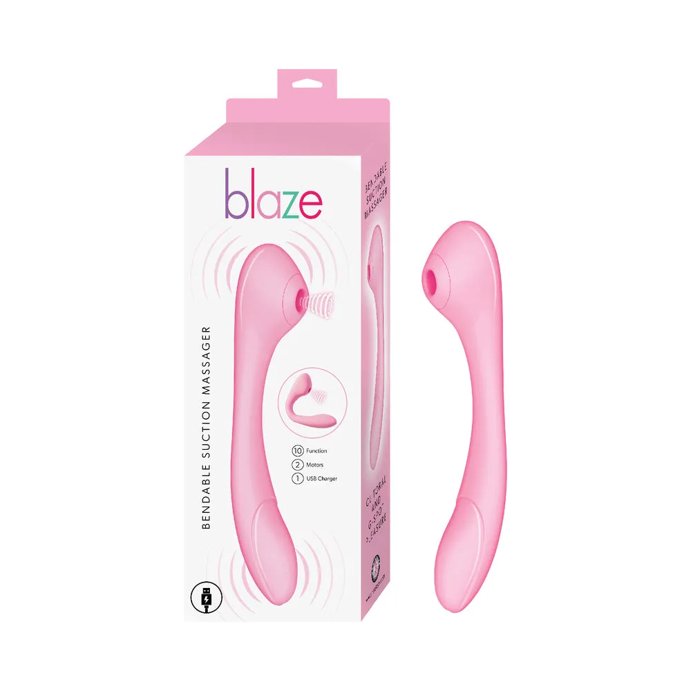 Blaze Bendable Suction Massager in Pink