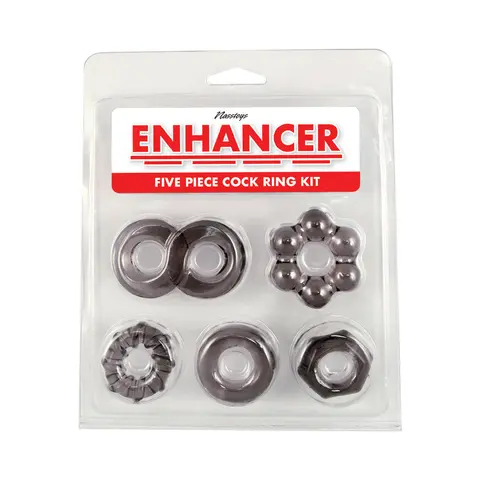 Enhancer Five Piece Cock Ring Set in Black