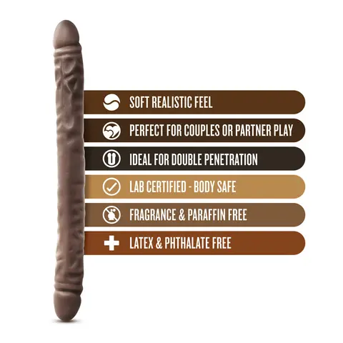 Dr. Skin 18 in. Double Dildo in Brown