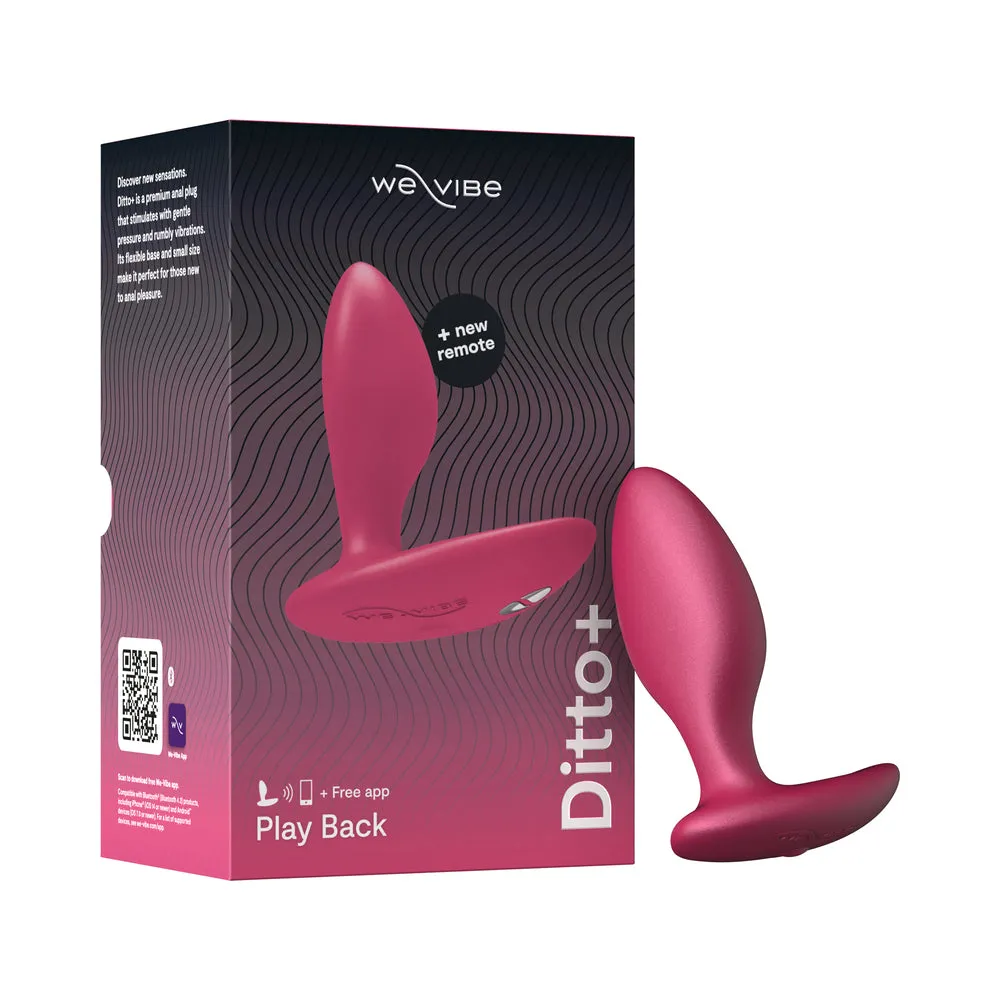 We-Vibe Ditto+ Rechargeable Remote Control Vibrating Anal Plug Cosmic Pink
