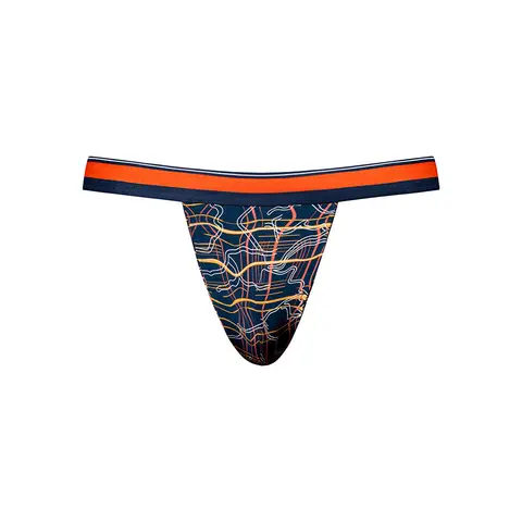Male Power Soo Cumfy Jock Navy/Orange L/XL