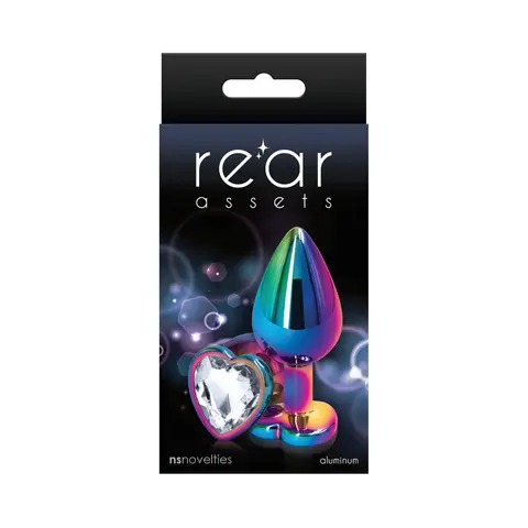 Rear Assets Metal Heart Plug Medium in Multicolor/Clear