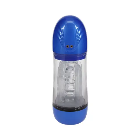 PUMPED SonicPull Masturbator Suction Vibration Multimedia Enhanced Metallic Blue