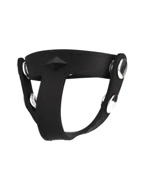 silicone t-style cock ring with ball divider