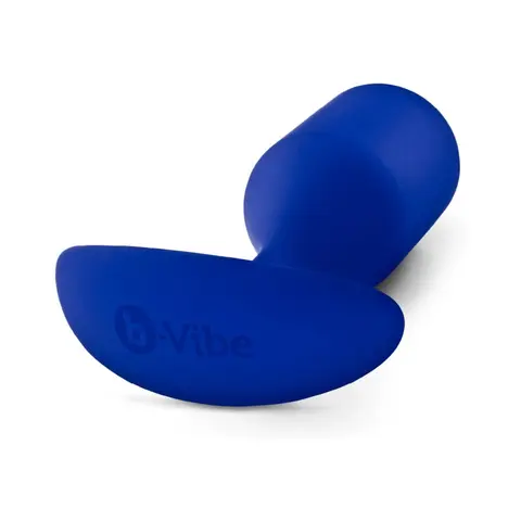 b-Vibe Snug Plug 4 Weighted Silicone Anal Plug in Navy