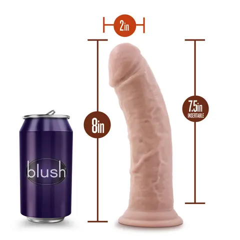 Dr. Skin Plus Thick 8 in. Triple Density Posable Dildo in Beige