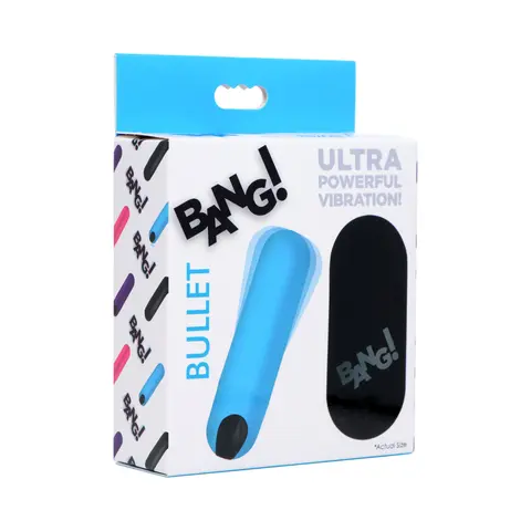 BANG! Vibrating Bullet with Remote Control in Blue