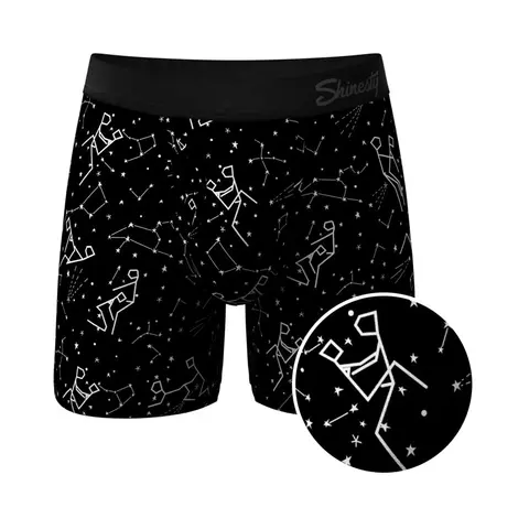 Shinesty The Big Bang Glow-in-the-Dark Constellation Ball Hammock Pouch Underwear with Fly S in Glow in the Dark