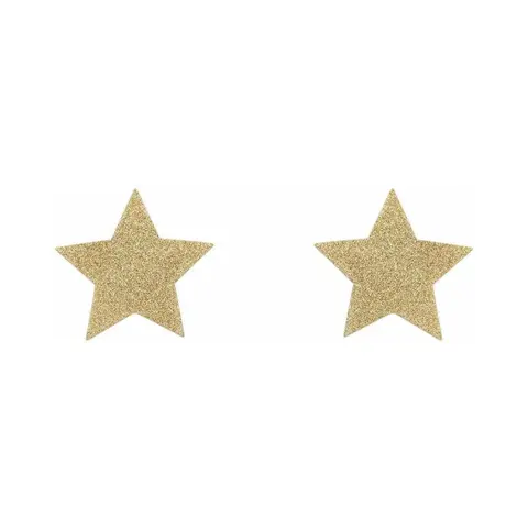 Bijoux Indiscrets Flash Reusable Glitter Pasties Star in Gold