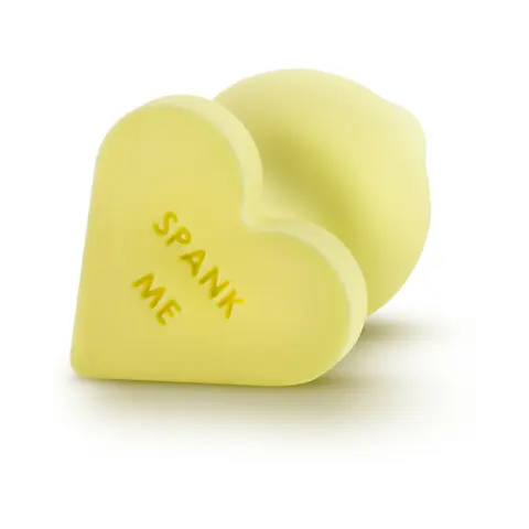Play with Me Naughty Candy Hearts 'Spank Me' Anal Plug Yellow