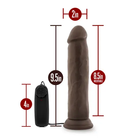 Dr. Skin Dr. Throb Realistic 9.5 in. Vibrating Dildo in Brown