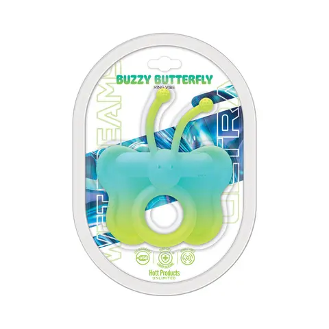 Wet Dreams Buzzy Butterfly Ring Vibe Dual Color Cockring with Bullet