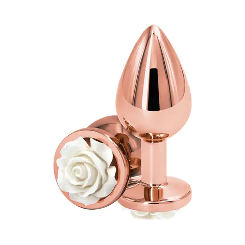 Rear Assets Rose Anal Plug Medium in White
